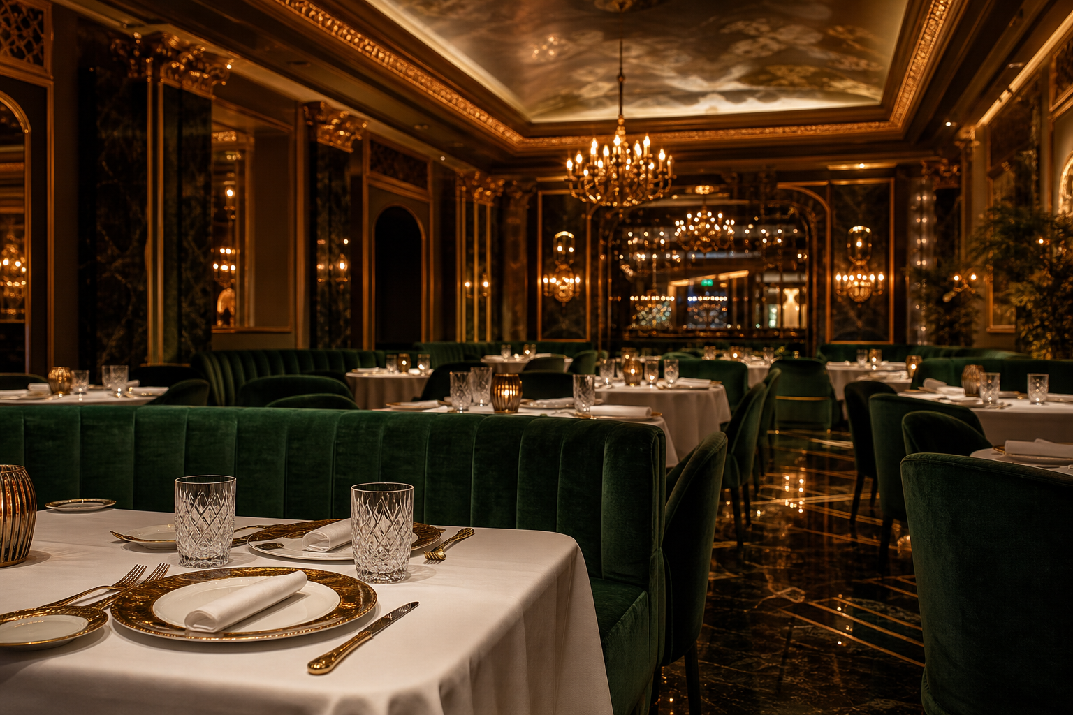 Salle de restaurant élégante du GoldenFete